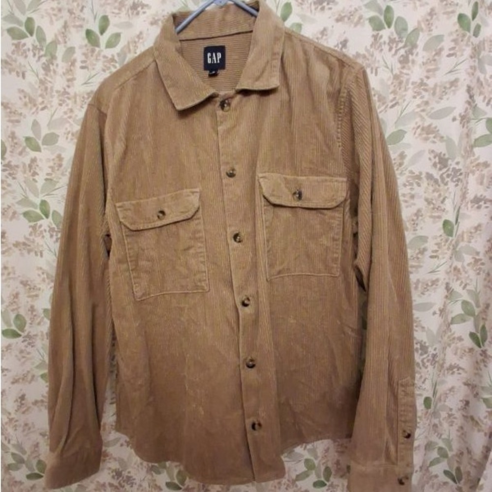 GAP Men's Light Brown Corduroy Shirt Jacket -Medium